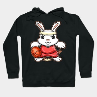 Kawaii Rabbit Or Bunny Playing Basketball On Easter Hoodie